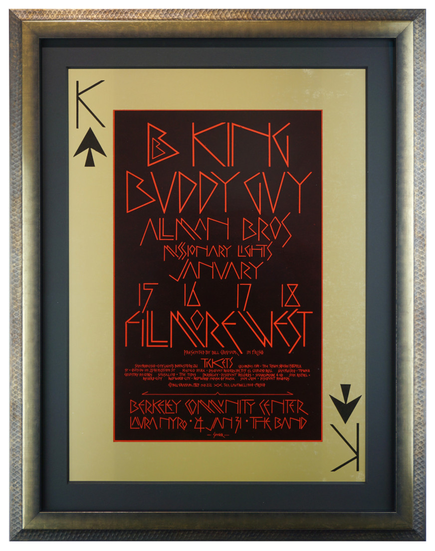 Allman Brothers poster 1970. Allman Brothers poster 1970 at Fillmore West. BB KIng poster 1970. Buddy Guy poster. Duane Allman poster 1970