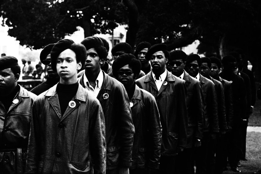 Stephen Shames- Panthers Line Up At A Free Huey Rally in DeFremery Park