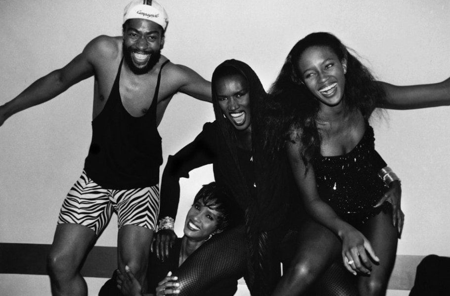 Roxanne Lowit, Patrick Kelley, Iman, Grace Jones and Naomi Campbell, Iman's Birthday Dinner