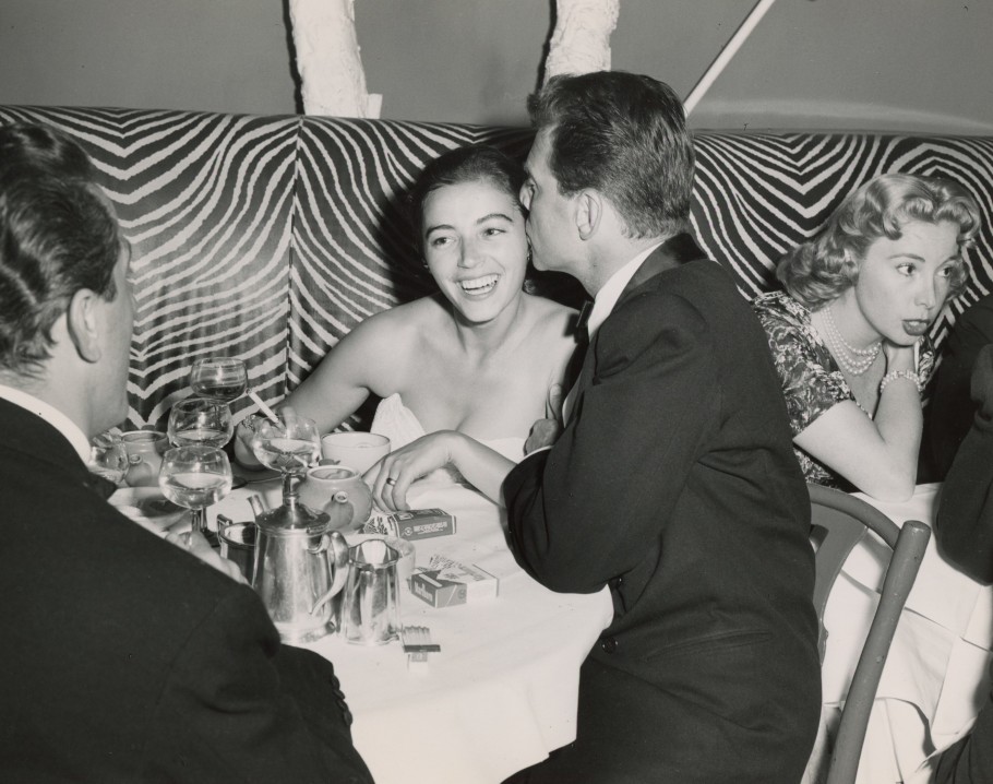 ANONYMOUS PRESS PHOTO OF JEAN-PIERRE AUMONT AND MARISA PAVANAT EL MOROCCO NIGHT CLUB, C. 1950