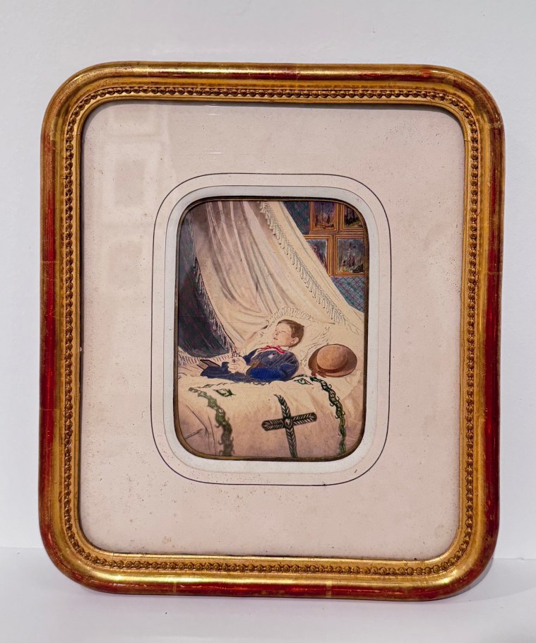 HAND PAINTED POST MORTEM ALBUMEN PHOTO OF HENRI VIGNEAU  D’ARTHEZ BY ENVOI DE BILLARD-PERRIN