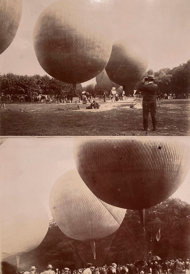 BALLOONING AVIATION FRENCH PHOTO ALBUM, 1900