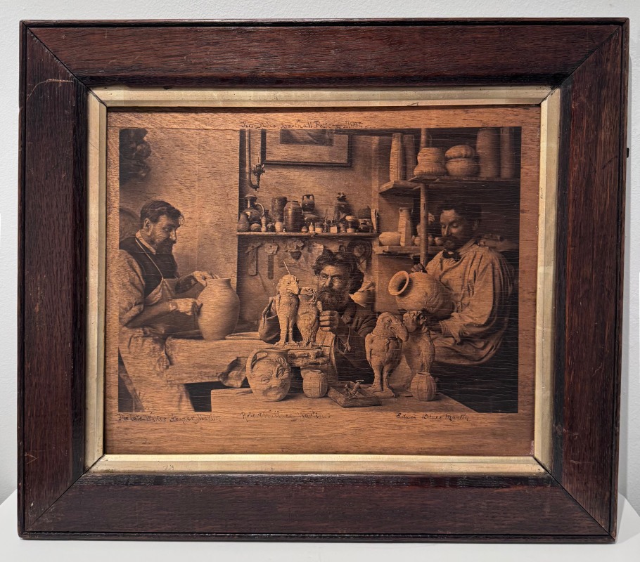 THE MARTIN BROTHERS – FRAMED AUTOTYPE ON WOODEN PANEL, C. 1912