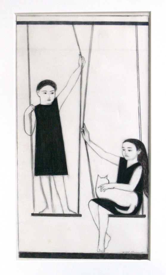 The Swing,&nbsp;c. 1974, watercolor and graphite on paper, 37 3/4 x 24 1/2 inches