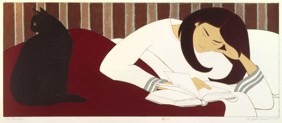 The Reader,&nbsp;1979, color lithograph on Arches paper,&nbsp;14 &frac12; x 36 inches