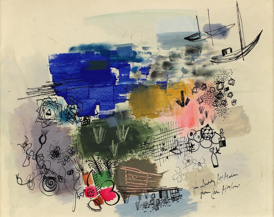 Untitled (Provincetown),&nbsp;1938, ink and watercolor on paper, 12 x 14 1/2 inches