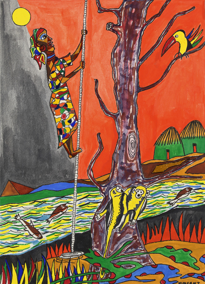 Why We Have Rain (Stories from Africa), 1975, watercolor and gouache on paper, 11 1/2 x 8 1/4 inches