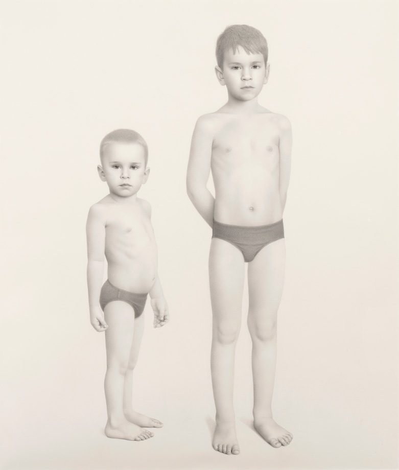 Joe And James, 2001-2003, graphite on paper, 60 x 50 inches