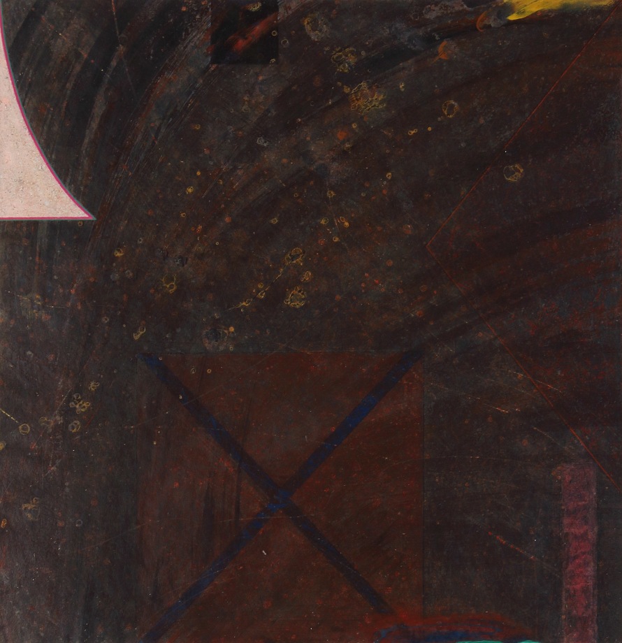 Eye Bite, 1977, crayon, mica, ink and acrylic on paper, 14 x 13 5/8 inches