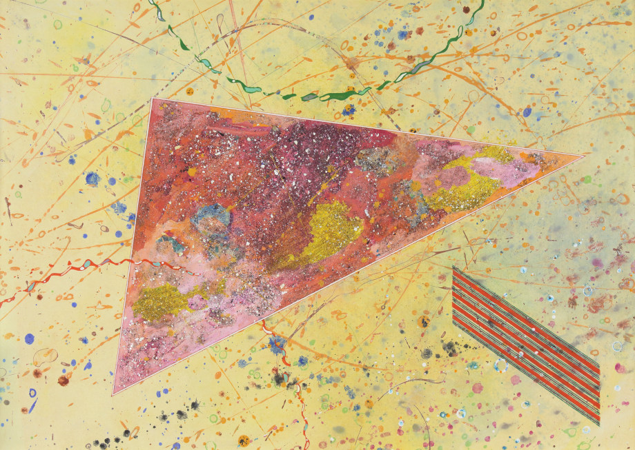 Untitled (Zabriskie Collection), acrylic, ink, pastel, eggshell, mica on paper, 14 3/4 x 20 7/8 inches