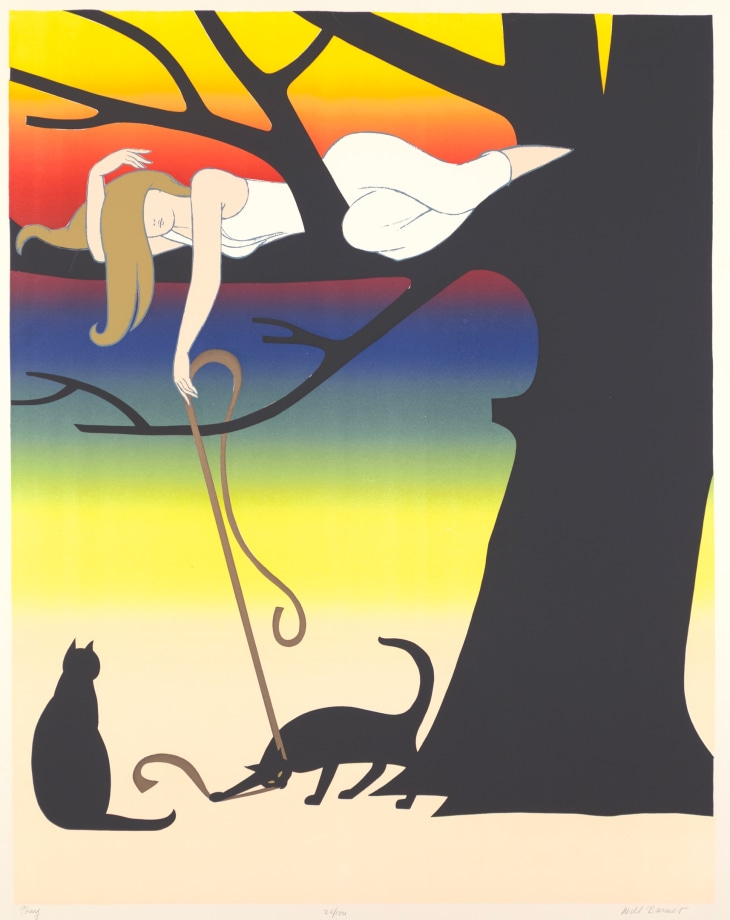 Play,&nbsp;1975, color serigraph with lithograph on white Velin d&rsquo;Arches paper,&nbsp;30 x 23 1/4 inches