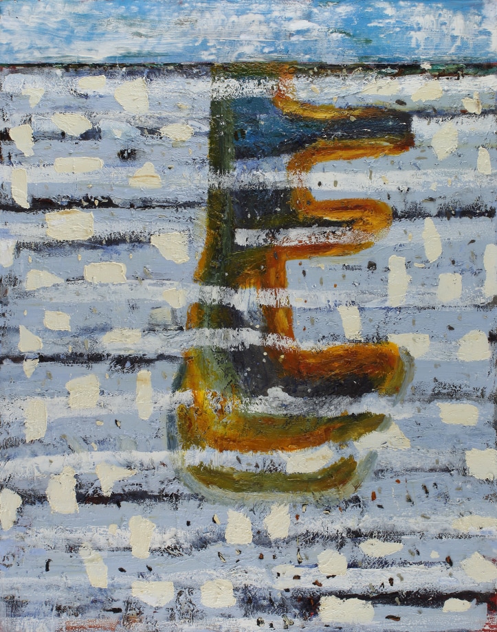 Ice Cakes and Fog, Blue Winter, 2004, oil on linen, 84 x 66 inches