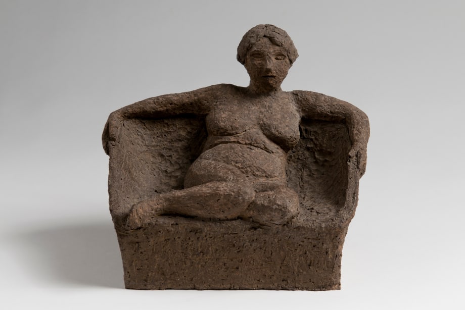 Nude In Chair, 1966, terra cotta, 7 3/4 x 9 1/4 x 7 inches