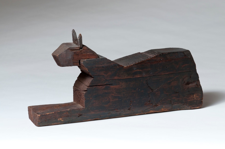 Reclining Cat, 1956, pine and creosote, 8 1/4 x 16 1/2 x 3 3/4 &nbsp;inches