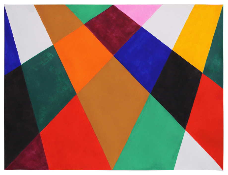 The Limits of Surfaces are Lines, 2021, gouache on paper, 12 1/8 x 16 inches