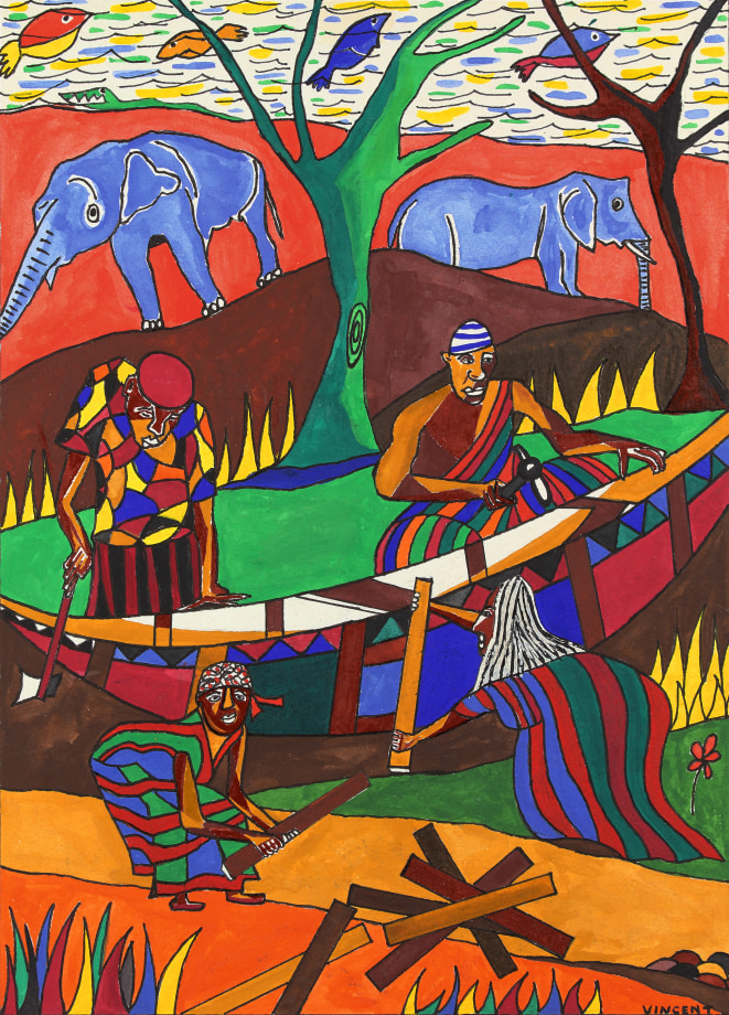 The Lost Daughter (Stories from Africa), 1975, watercolor and gouache on paper, 11 1/2 x 8 1/4 inches