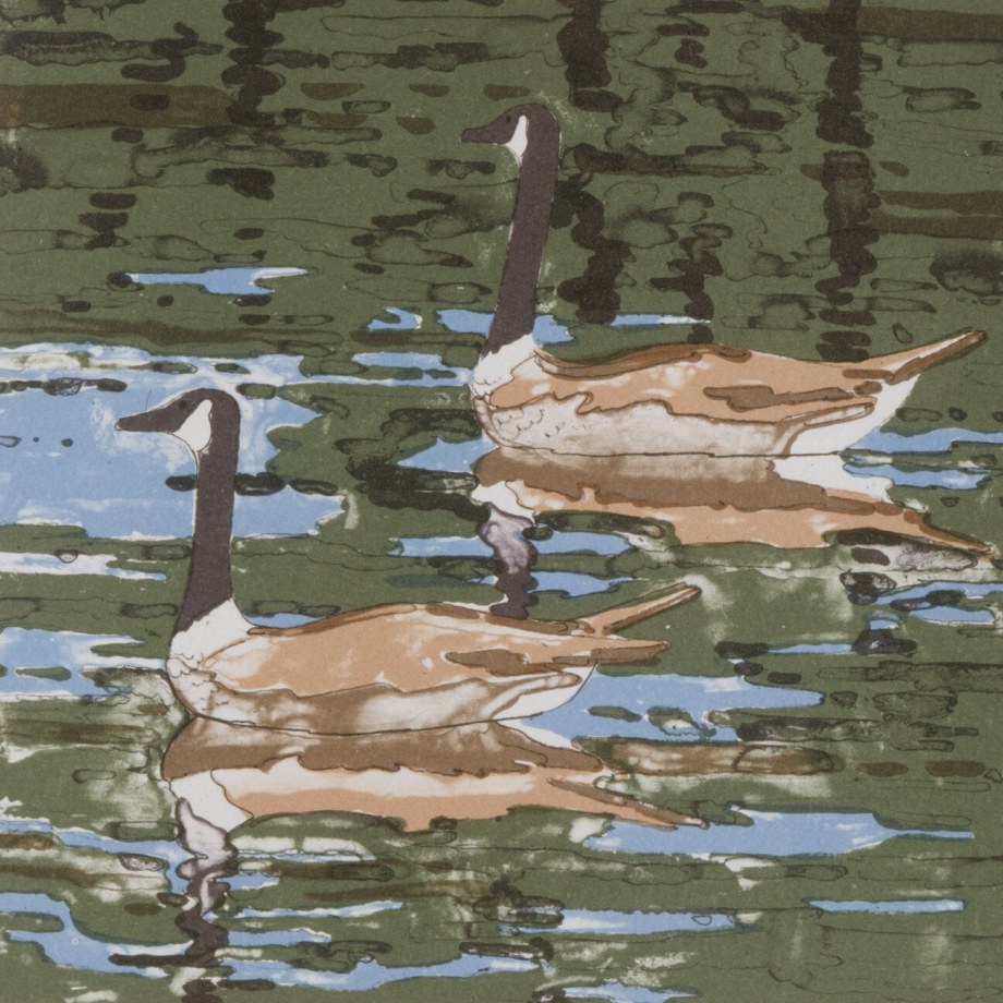 Canada Geese,&nbsp;1978, lithograph, 11 1/2 x 10 3/4 inches