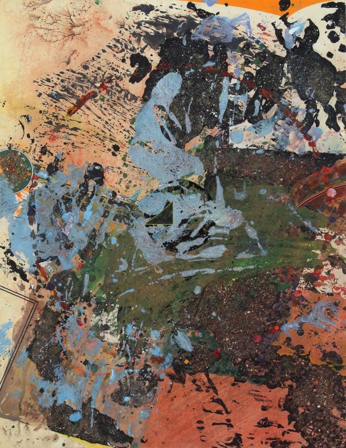 Au Point, 1980, acrylic, mica and eggshell on paper, 17 3/4 x 23 inches