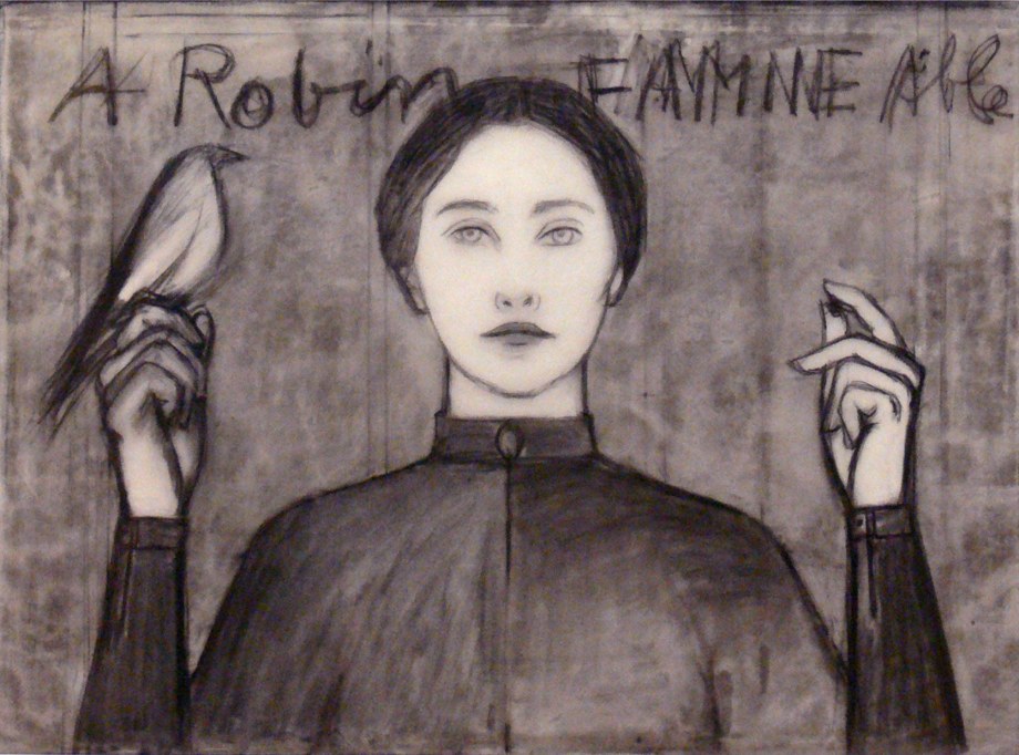 The Robin (Emily Dickinson),&nbsp;1989, charcoal on vellum, 23 3/8 x 29 3/8 inches