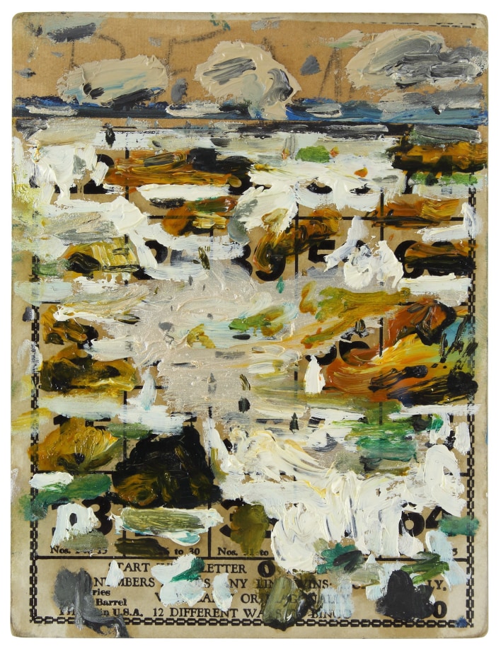 Seal Point Series #K37, 2006, oil on Bingo Card, 7 1/2 x 5 1/2 inches
