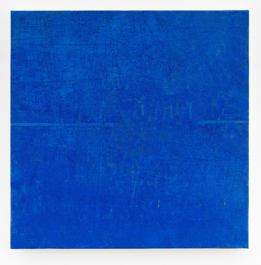 abstract blue square painting