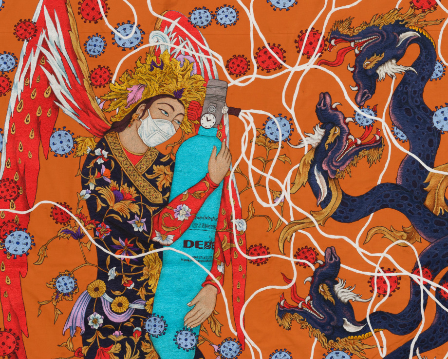 Khadim Ali, That Is How It Was, 2020,&nbsp;Fabric tapestry,&nbsp;126 x 165.25 in (detail)
