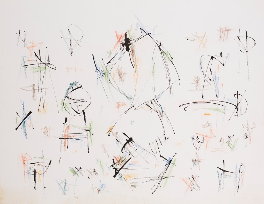 Ernest Mancoba, Untitled 9,&nbsp;n/d,&nbsp;Ink and oil pastel on paper, 20&nbsp;x 25.5&nbsp;in