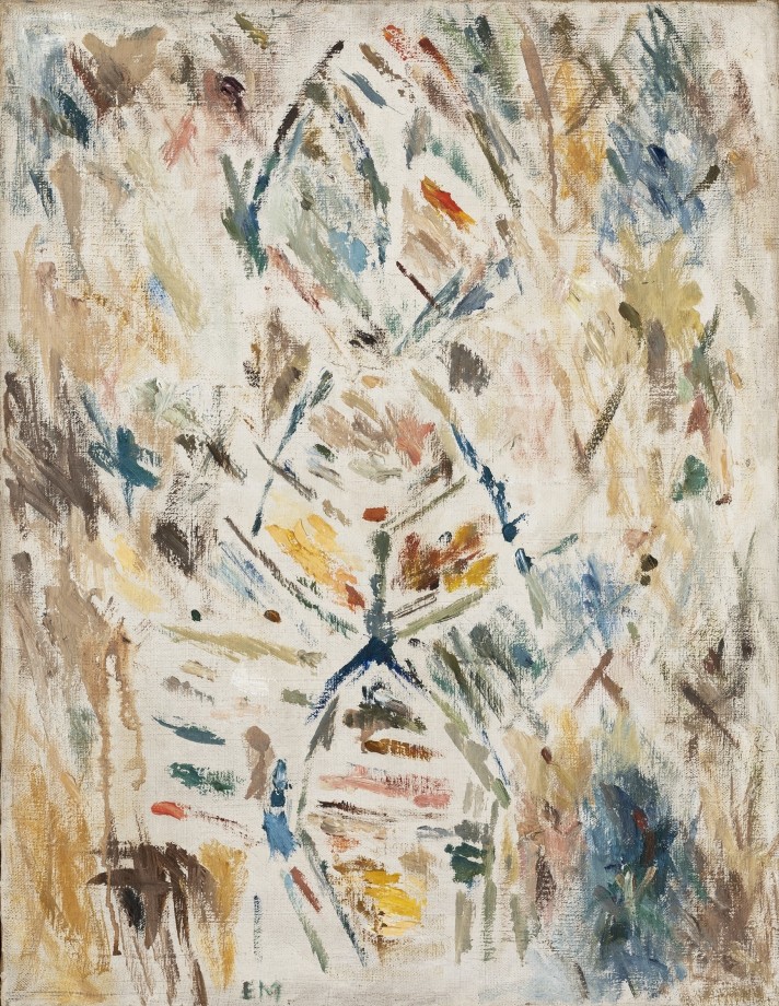 Ernest Mancoba,&nbsp;Untitled (2),&nbsp;1963, Oil on canvas ,24 x 19.5&nbsp;in, Image courtesy of the Estate of Ernest Mancoba and Galerie Mikael Andersen, Copenhagen.