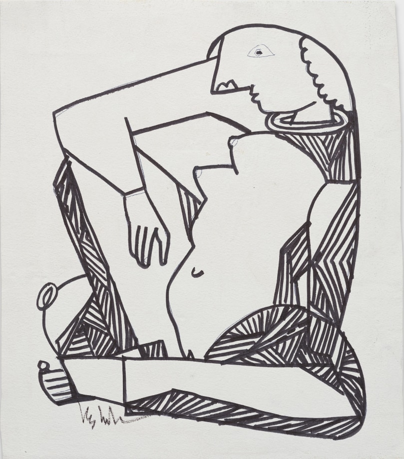 K. S. Kulkarni,&nbsp;Untitled, 1971, Ink on paper, 19.5 x 17 in