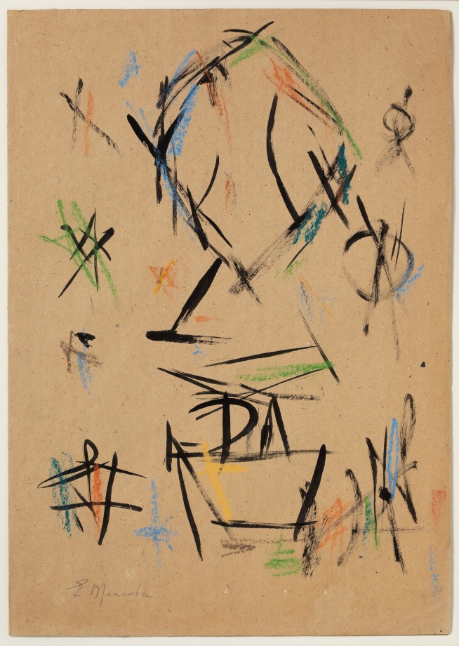 Ernest Mancoba, Untitled 16,&nbsp;ca.1975,&nbsp;Ink and oil pastel on paper,&nbsp;​16.5&nbsp;x 11.5&nbsp;in