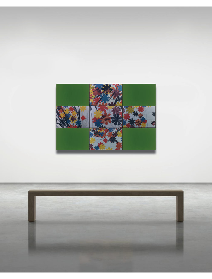 Rasheed Araeen cruciform work featuring flowers