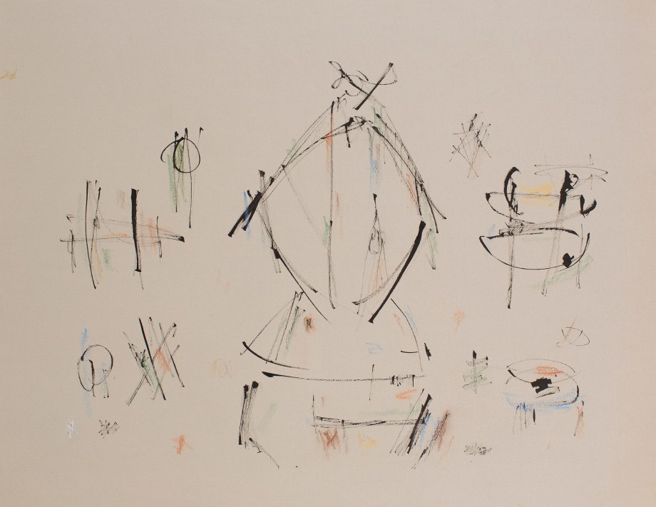 Ernest Mancoba, Untitled 10,&nbsp;n/d,&nbsp;Ink and oil pastel on paper, 20&nbsp;x 25.5&nbsp;in