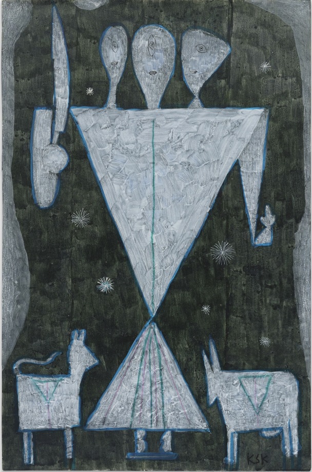 K. S. Kulkarni,&nbsp;Untitled, 1980, Acrylic on paper, 31.5 x 21 in