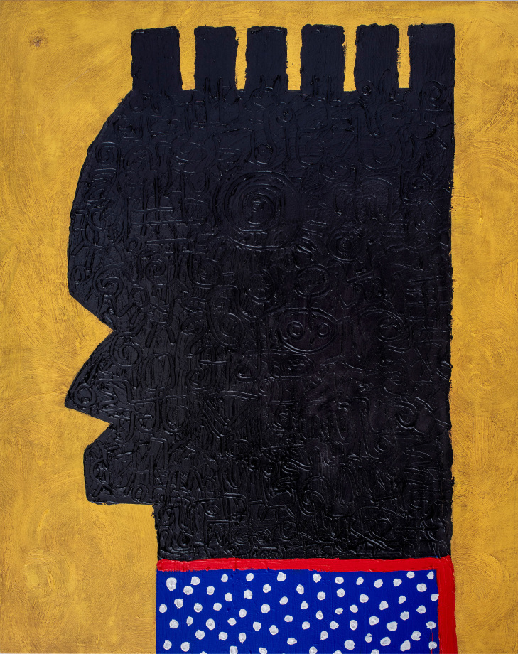Victor Ekpuk,&nbsp;This American​​​​​​​, 2022, Acrylic on canvas, 60 x 45 in (152.4 x 114.3 cm)
