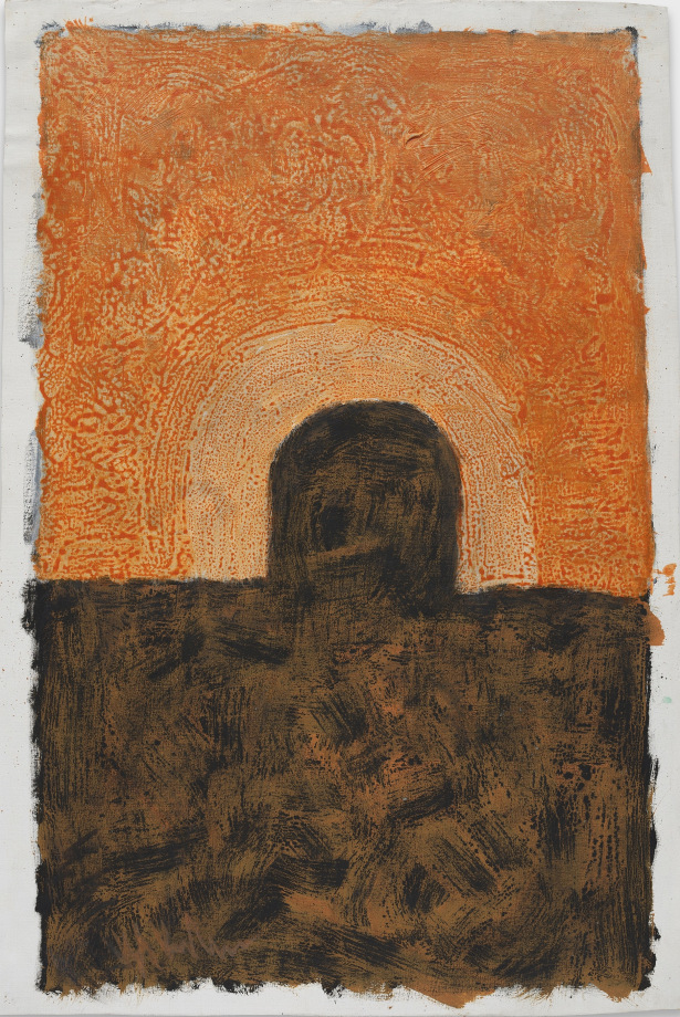 K. S. Kulkarni,&nbsp;Untitled (Brown Orange),&nbsp;n/d,&nbsp;Acrylic on canvas,&nbsp;34 x 21 in