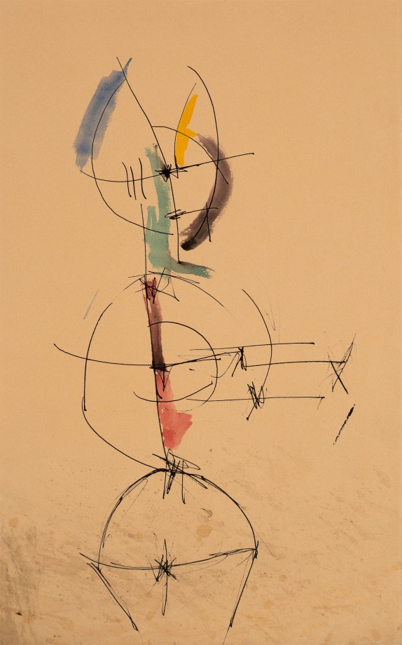 Ernest Mancoba, Untitled 14,&nbsp;n/d,&nbsp;Ink and watercolour on paper, 18&nbsp;x 11.5&nbsp;in
