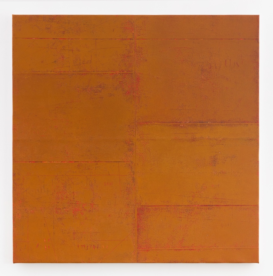 abstract orange square painting