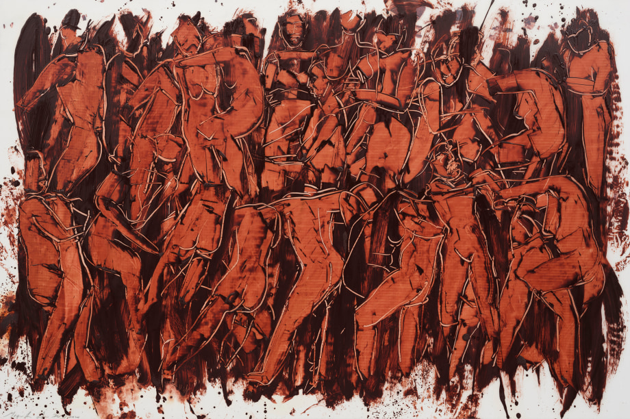 Mequitta Ahuja, Acre,&nbsp;2020,&nbsp;Oil on polyester drafting film,&nbsp;24 x 36 in