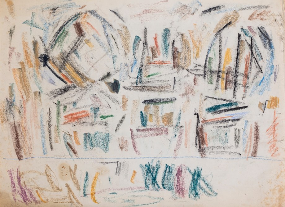 Ernest Mancoba, Untitled 12,&nbsp;n/d,&nbsp;Oil pastel on paper,&nbsp;​14.5&nbsp;x 20.5&nbsp;in