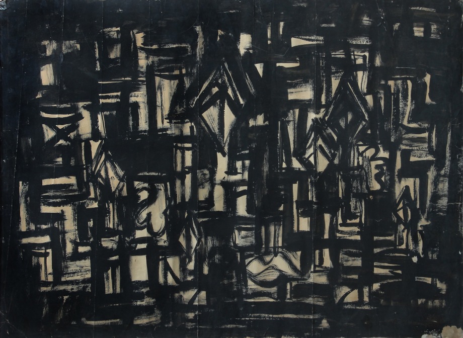 Rasheed Araeen, Black Painting,&nbsp;1963,&nbsp;Black ink on paper,&nbsp;22 x 29.5 in