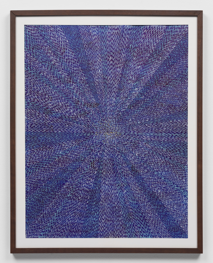 Blue burst abstract painting