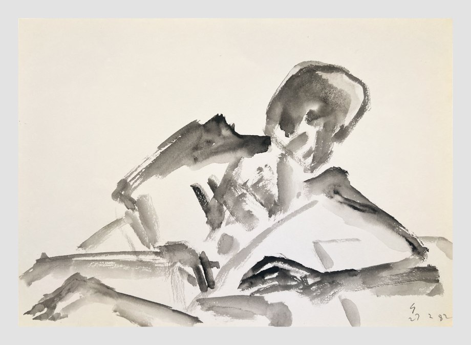 Somnath Hore,&nbsp;Rust Series 23, n/d,&nbsp;Watercolor and crayon on paper, 10 ⅛ x 14 &frac14; in (25.7 x 36.2 cm), HORSO072