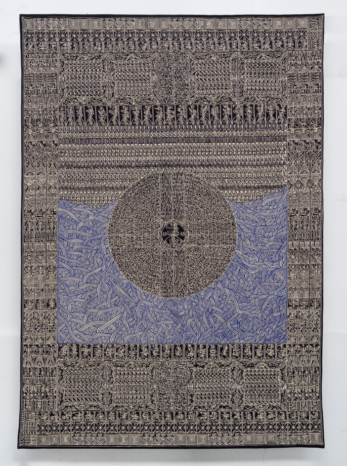 Rachid Kora&iuml;chi,&nbsp;Jardin d&#039;Afrique, 2021, Woven tapestry, 129.92 x 90.94 in (330 x 231 cm)