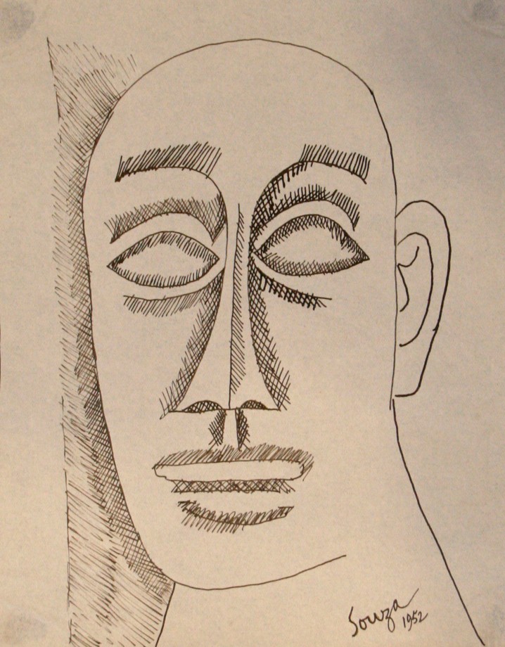 F.N. Souza, Untitled (Head)