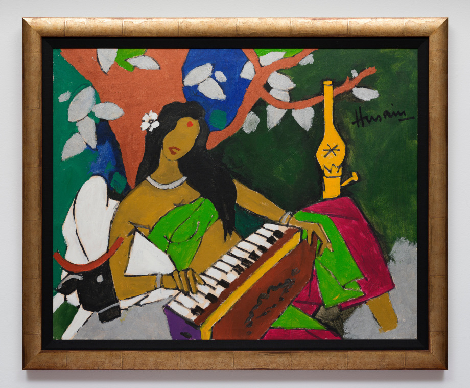 M. F. Husain,&nbsp;Gaja Gamini,&nbsp;1999, Acrylic on canvas, 32 x 40 in (81.28 x 101.6 cm)