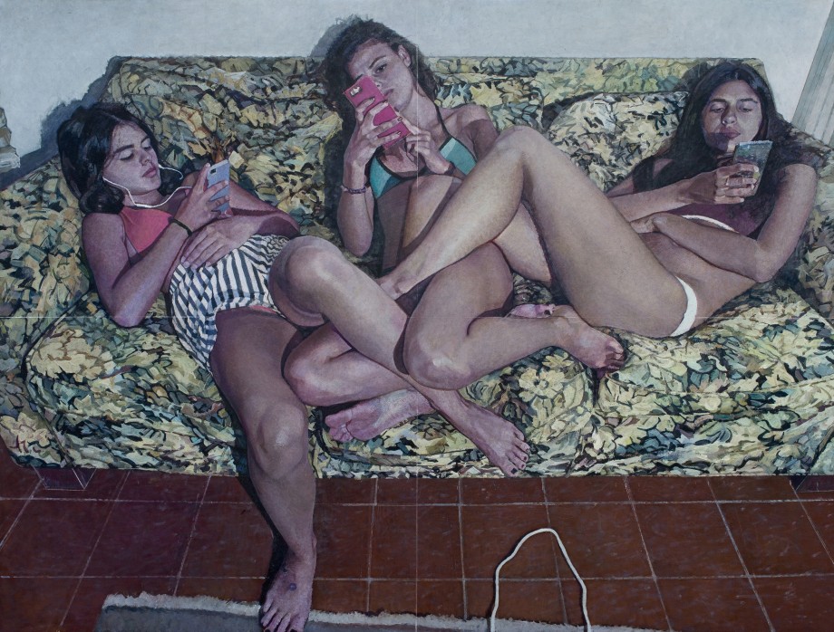 Bernardo Siciliano,&nbsp;Social Network,&nbsp;2019,&nbsp;Oil on canvas, 76 x 100 in