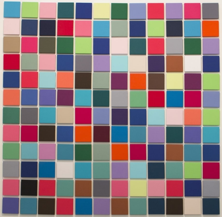 Mohammed Kazem, Nurses,&nbsp;2013, Fabric and wood 144 panels,&nbsp;6 in. x 6 in each