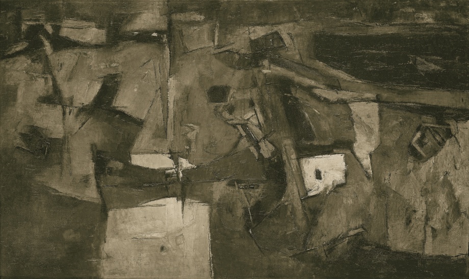 abstract landscape from bird's eye view in grey tones