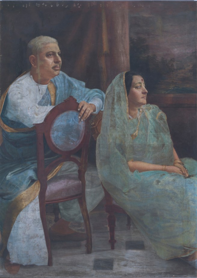 Hemen Mazumdar, Untitled (Couple),&nbsp;Oil on canvas,&nbsp;61.02 x 44.89 in