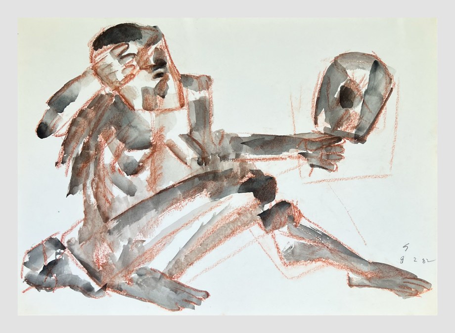 Somnath Hore,&nbsp;Rust Series 4, n/d,&nbsp;Watercolor and crayon on paper, 10 ⅛ x 14 &frac14; in (25.7 x 36.2 cm), HORSO053